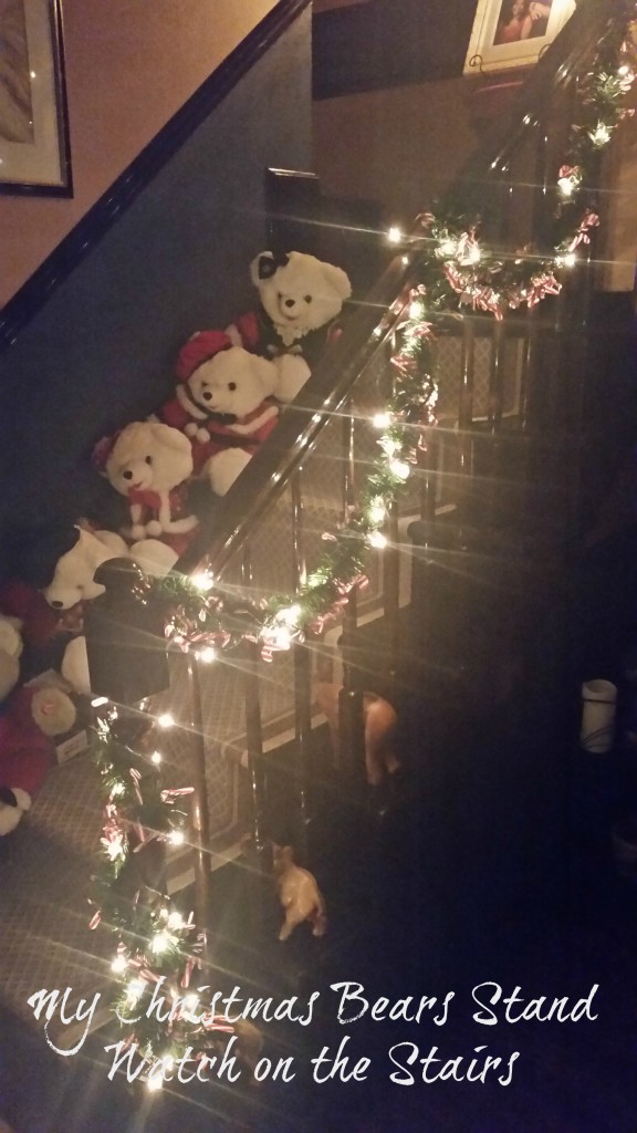 Bears and Garland on the Stairs PM