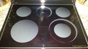 Cooktop with Baking Soda & Vinegar Wiped Off